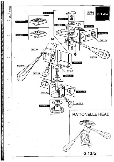 Gitzo G1372 Spare Replacement Parts