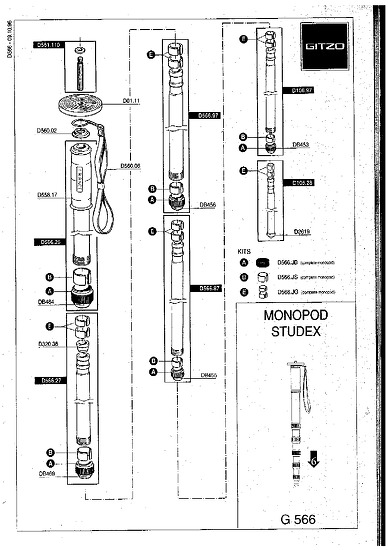 Gitzo G566 Spare Replacement Parts